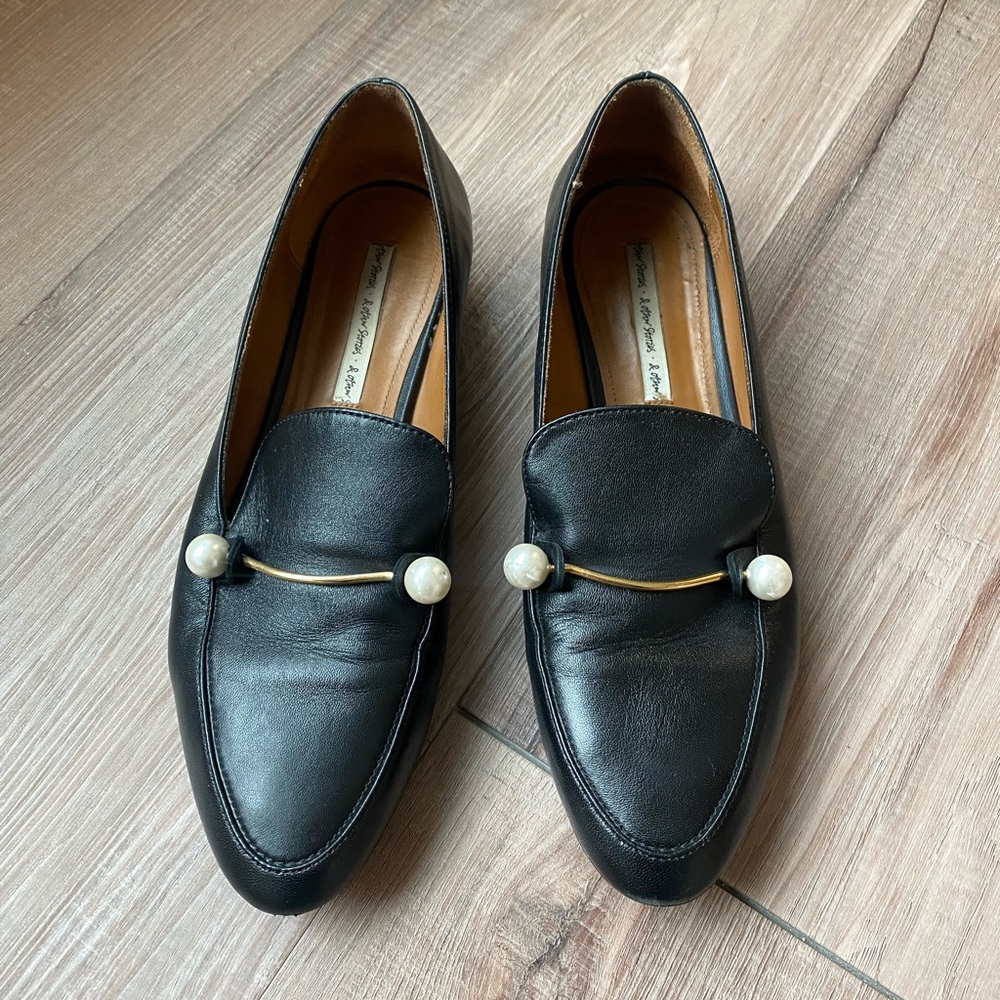 & Other Stories Leather Pearl Loafers